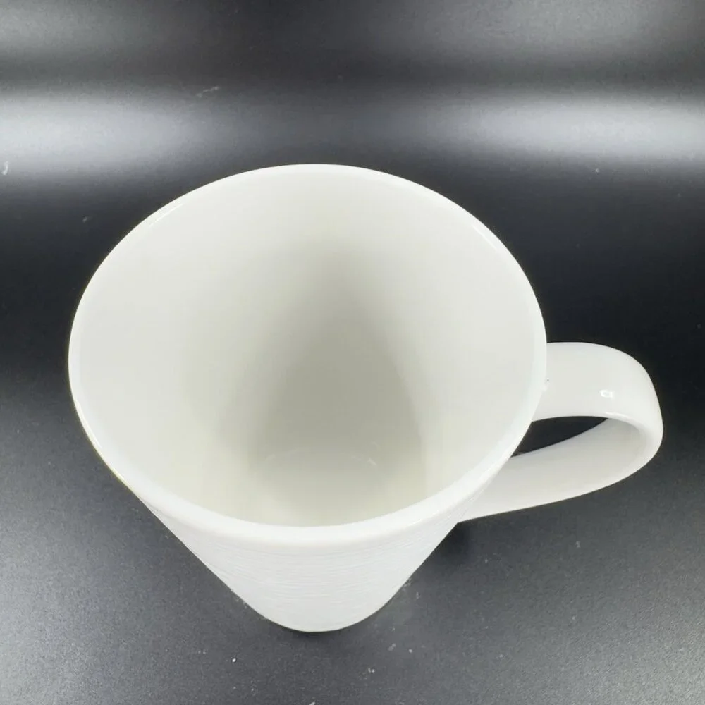 Noritake Colorscapes White‎ Wow Swirl Coffee Mug Cup Ceramic Set Of 2 Indonesia